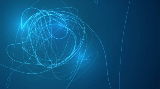 istock Abstract vector background of lines and points, curved beautiful shapes. 1421080422