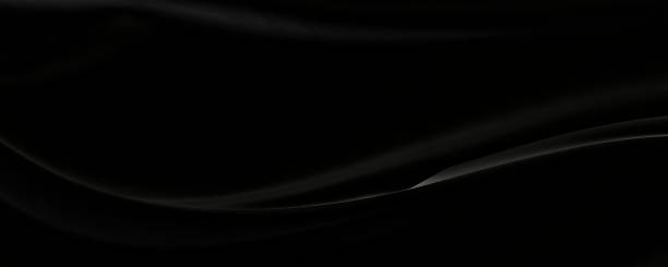 istock Black gray satin dark fabric texture luxurious shiny that is abstract silk cloth panorama background with patterns soft waves blur beautiful. 1421082349
