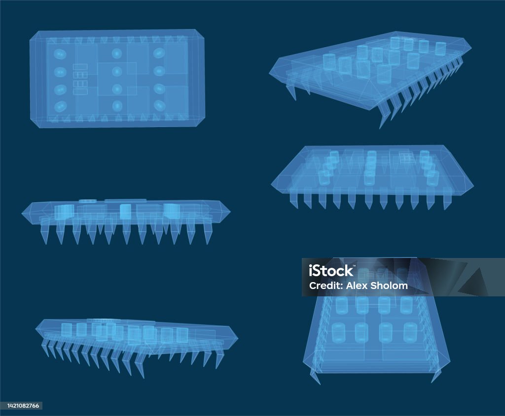 Vector Date Chip 3d Vector Chip Set For Computer Stock Illustration - Download Image Now ...