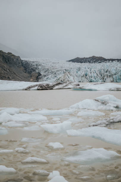 istock Glacier view in Iceland with a waterfront and mountains 1421085080