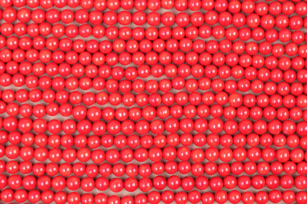 istock Background of necklaces made from red coral, texture 1421086703