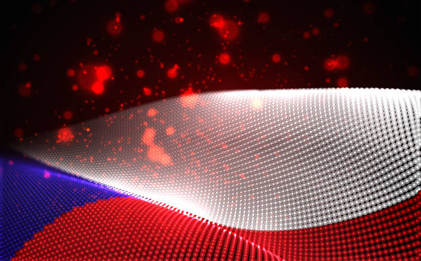 istock Vector bright glowing country flag of abstract dots. Czech 1421098005