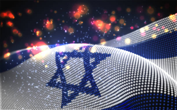 istock Vector bright glowing country flag of abstract dots. Israel 1421099171
