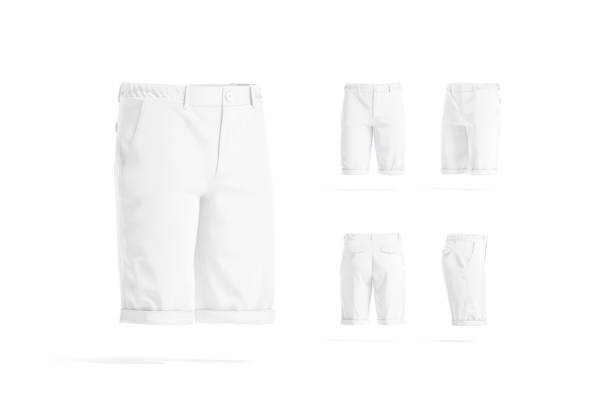 istock Blank white men shorts mockup, different views 1421099318