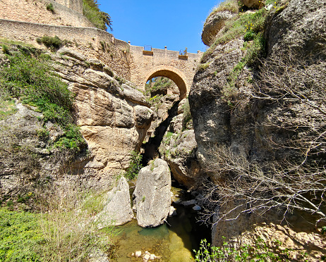 Bridge in Ronda in the south of Spain in a sunny day. It´s a town in the top of the mountains