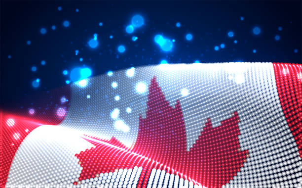istock Vector bright glowing country flag of abstract dots. Canada 1421103198