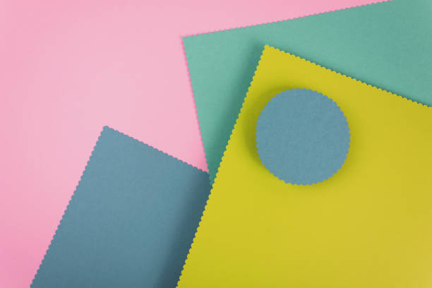 istock Abstract colored paper geometric composition. Minimal geometric shapes background. 1421103513