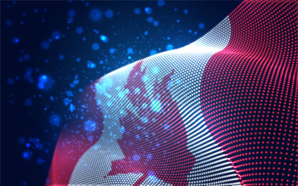 istock Vector bright glowing country flag of abstract dots. Canada 1421104272