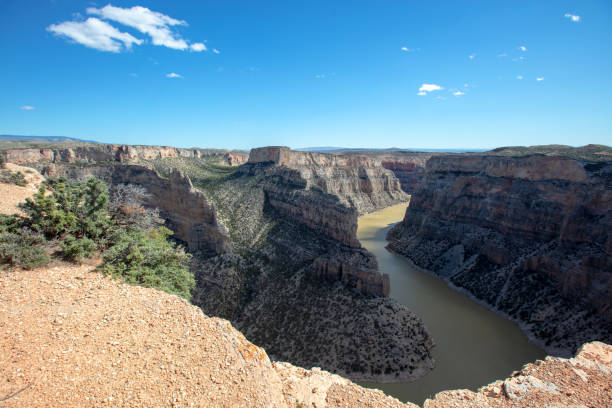 Devils Canyon overlook of the Bighorn Canyon River on the border of Montana and Wyoming United States stock photo