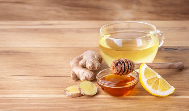 té con jengibre, miel y limón. - ginger tea cup cold and flu tea fotografías e imágenes de stock