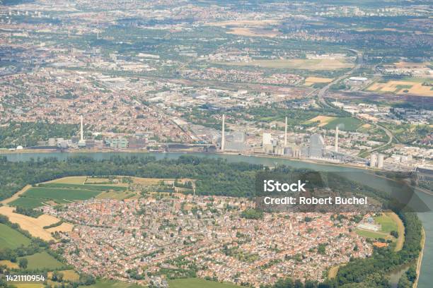 City Of Mannheim In Germany Seen From Above Stock Photo - Download Image Now - Above, Aerial View, Air To Air Shot