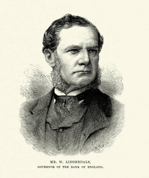 уильям лиддердейл, британский торговец и управляющий банка англии между 1889 и 1892 годами. - bank of england stock illustrations