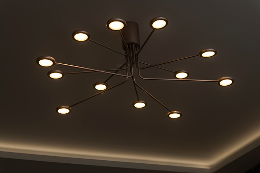 stylized modern indoor indoor light source,interior chandelier element