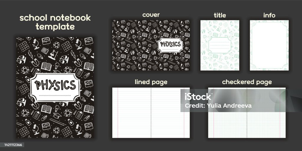 Physics Notebook Layout Physical Template To Print School Notebook Or Physics Textbook Stock ...
