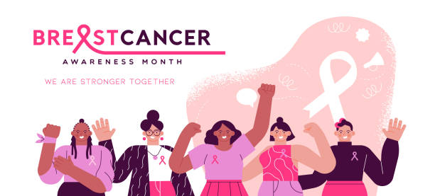 istock Breast Cancer awareness woman friend group hug 1421112638