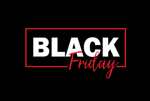 Black Friday Sale banner. Modern minimal design with black and white typography. Template for promotion, advertising, web, social and fashion ads. Vector illustration
