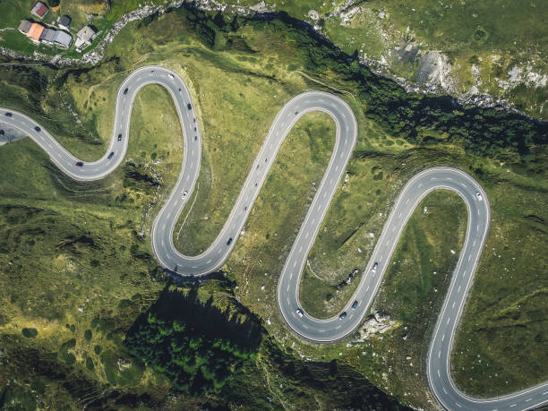 istock road transportation technology, julierpass swiss alps 1421116027
