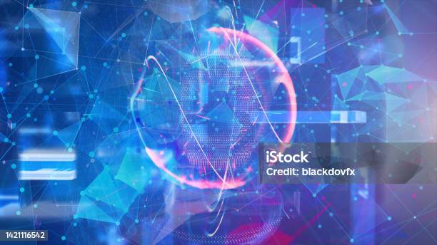 Abstract Blockchain Network Background Stock Photo - Download Image Now - Abstract, Party - Social Event, Backgrounds