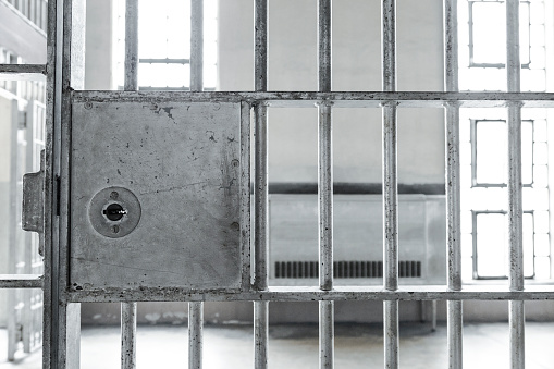prison bars on a white background