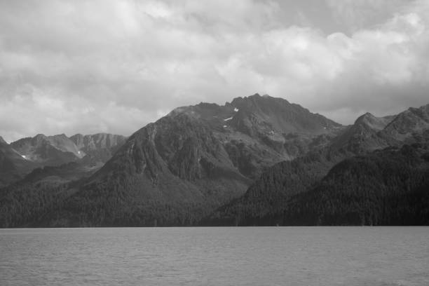 istock Ocean and Mountains Black and White 1421127571