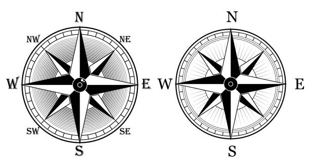 風バラコンパス海洋孤立または航海ナビゲーション帆のシンボルまたは地理的方向マップのセット。eps ベクトル - fortune telling astrology sign wheel sun点のイラスト素材／クリップアート素材／マンガ素材／アイコン素材