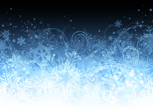 illustrazioni stock, clip art, cartoni animati e icone di tendenza di sfondo di fiocco di neve ornato vettoriale di natale blu - ice grunge winter backgrounds