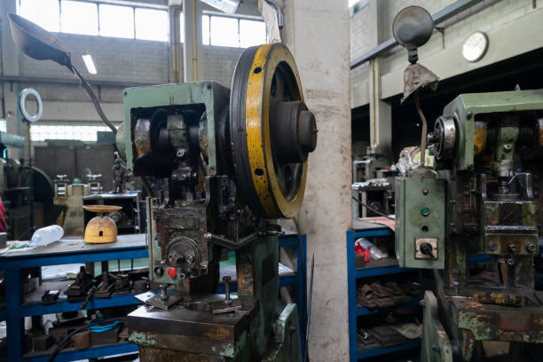 istock Machine and tool of Computer numerical control CNC, factory creates metal religion art such as Gold rolling machine and little jewelry in religious ceremony. 1421140192