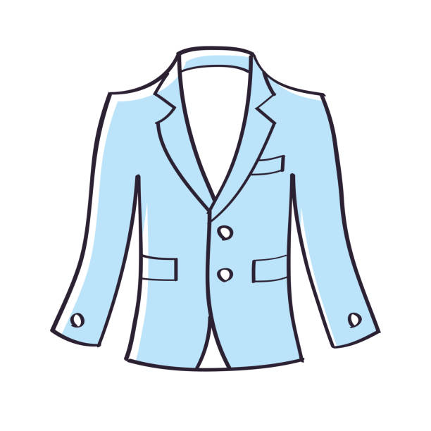 Blue blazer or suit jacket Blue blazer or suit jacket isolated vector illustration business casual fashion stock illustrations