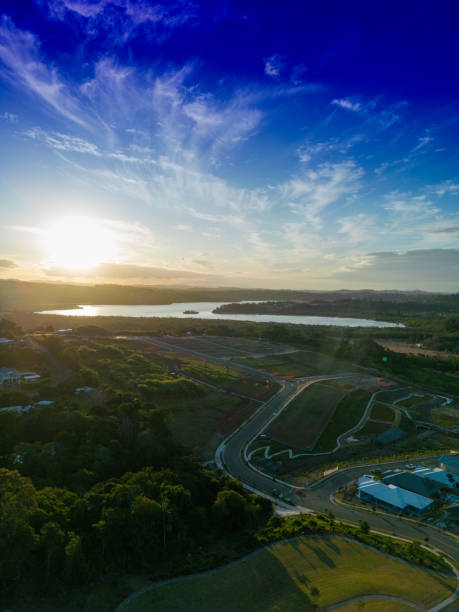 istock Sunset over an urban lake 1421147028