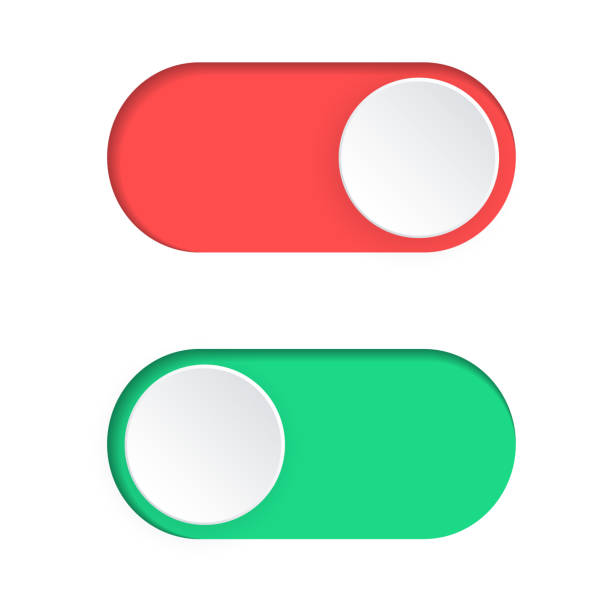 значок кнопки переключения - on / off button stock illustrations