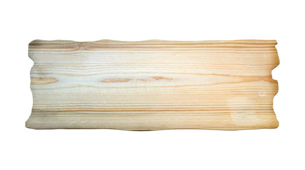 Old wooden sign board isolated on white background with clipping path