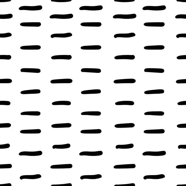 Vector illustration of Simple hand drawn geometric pattern. Abstract lines, stripes in black and white.