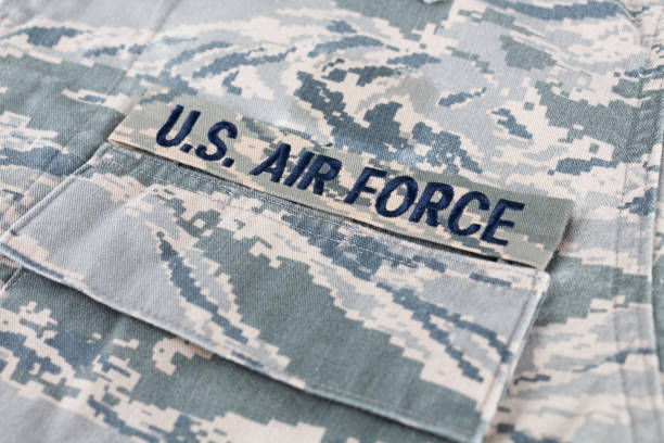 istock US AIR FORCE branch tape on digital tiger-stripe pattern Airman Battle Uniform (ABU) 1421157201