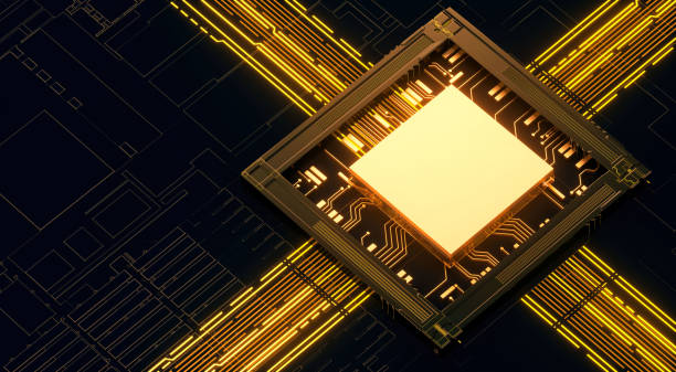 istock 3D rendering of cyberpunk AI. Circuit board. Technology background. Central Computer Processors CPU and GPU concept. Motherboard digital chip. Tech science background. 1421164586