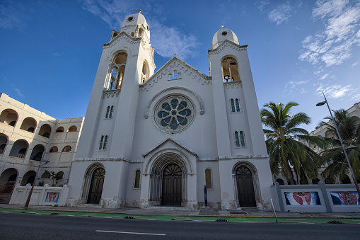 Street view of a church, Old San Juan, Puerto Rico