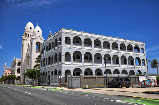 Street view of colorful buildings, Old San Juan, Puerto Rico