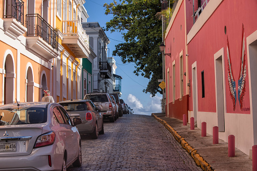 A Narrao Cobblestone Street in Old San Juan