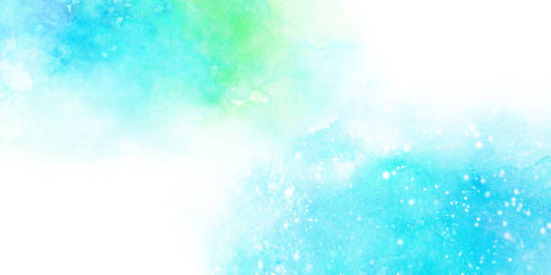 istock A watercolor frame inspired by a refreshing light blue and yellow-green summer 1421173833