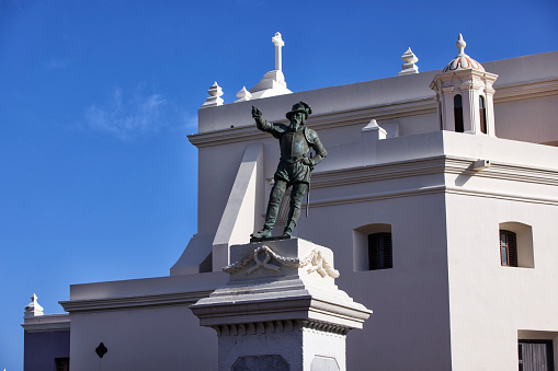 Valletta, Malta. October 7, 2022. Monument to the Master of the Order of the Johannites, Jean Parisot de la Valette