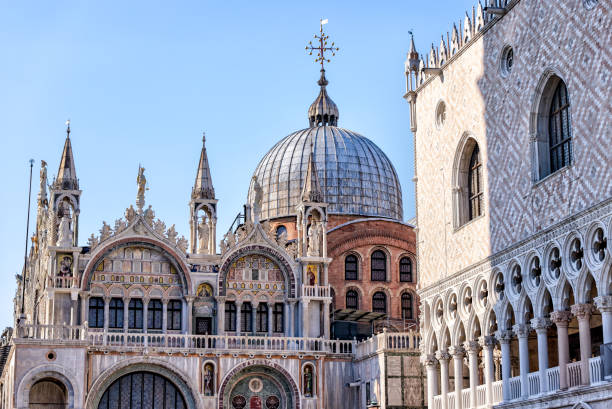 istock Building exteriors along the St. Mark's Square in Venice Italy 1421174267