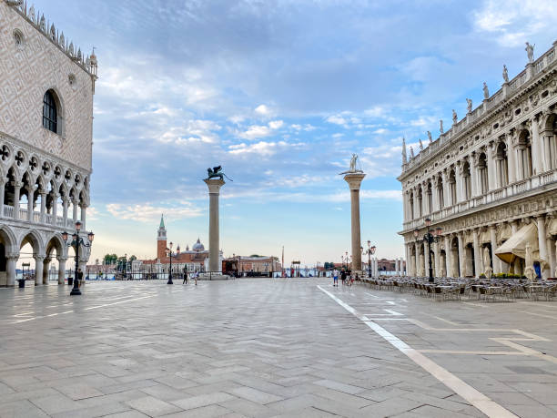 istock Building exteriors along the St. Mark's Square in Venice Italy 1421174287