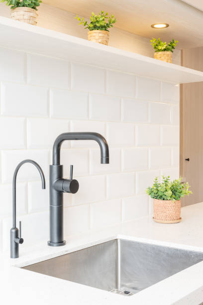istock Vertical photo of a renovated kitchen sink 1421178308