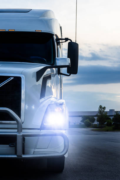 istock White semi truck 1421179048
