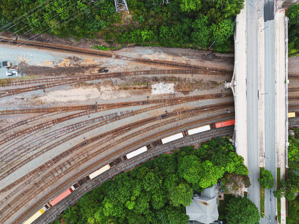 istock Aerial View of Rail Junction 1421182609