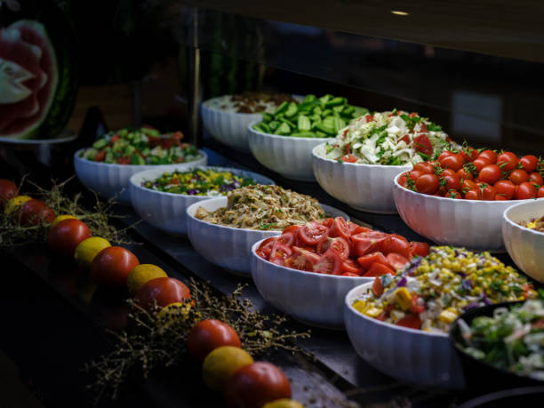 istock fresh and delicious salads at the hotel buffet 1421199235