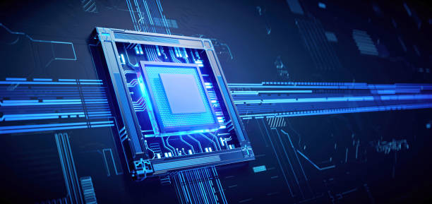 istock 3D rendering of cyberpunk AI. Circuit board. Technology background. Central Computer Processors CPU and GPU concept. Motherboard digital chip. Tech science background. 1421200440
