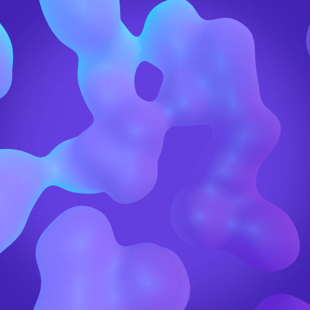 istock Floating magical glowing liquid blobs look like a lava lamp. 3d rendering digital illustration 1421208645