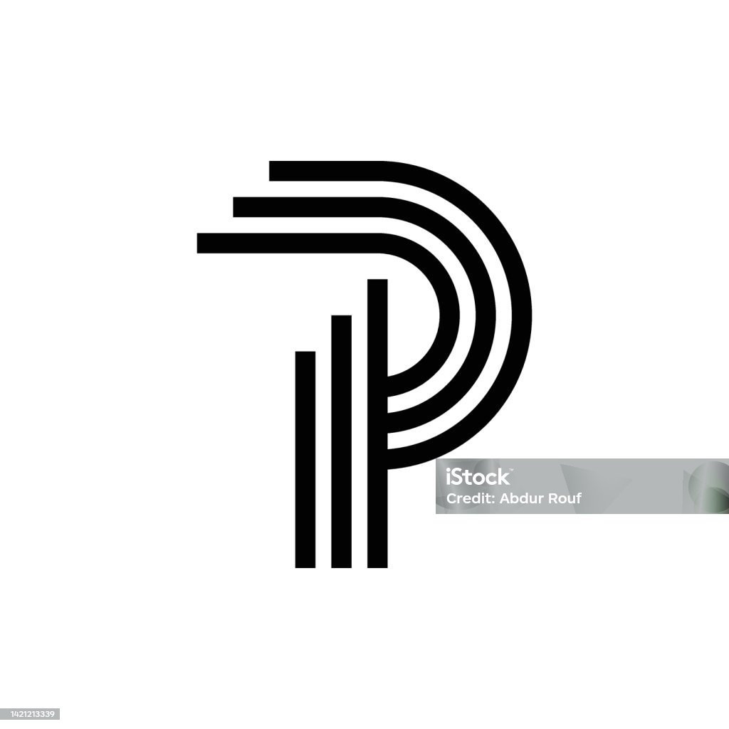 Designed P Modern Letter P Monogram Logo Design Stock Illustration - Download ...