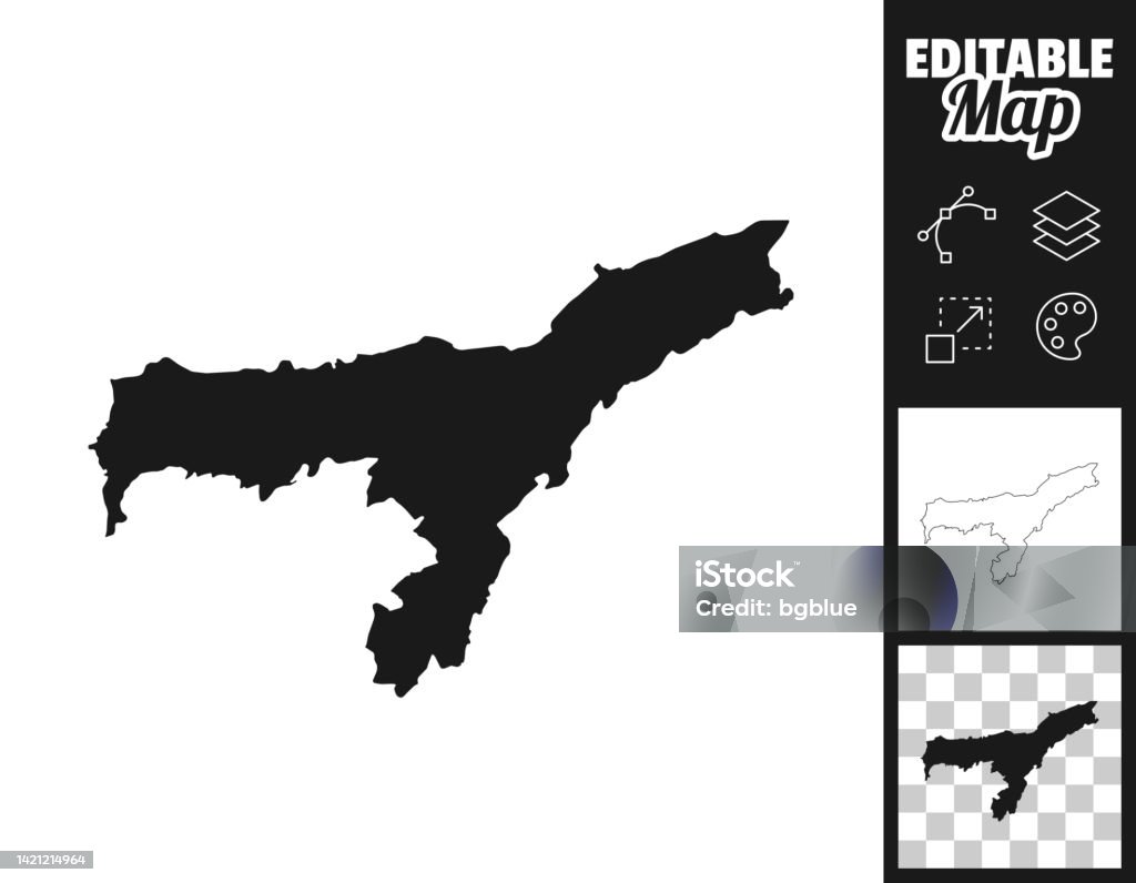 Assam Abstract Map Vector Assam Maps For Design Easily Editable Stock Illustration - Download ...