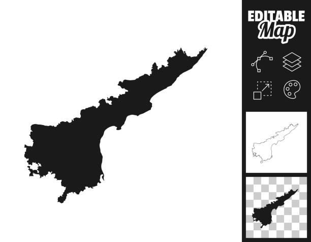 Andhra Pradesh maps for design. Easily editable vector art illustration